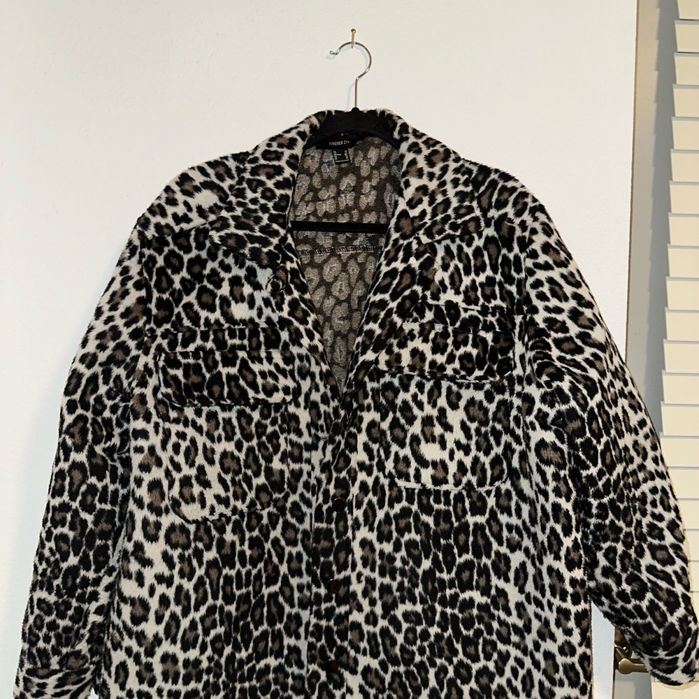 Forever 21 Black and White Teddy Jacket